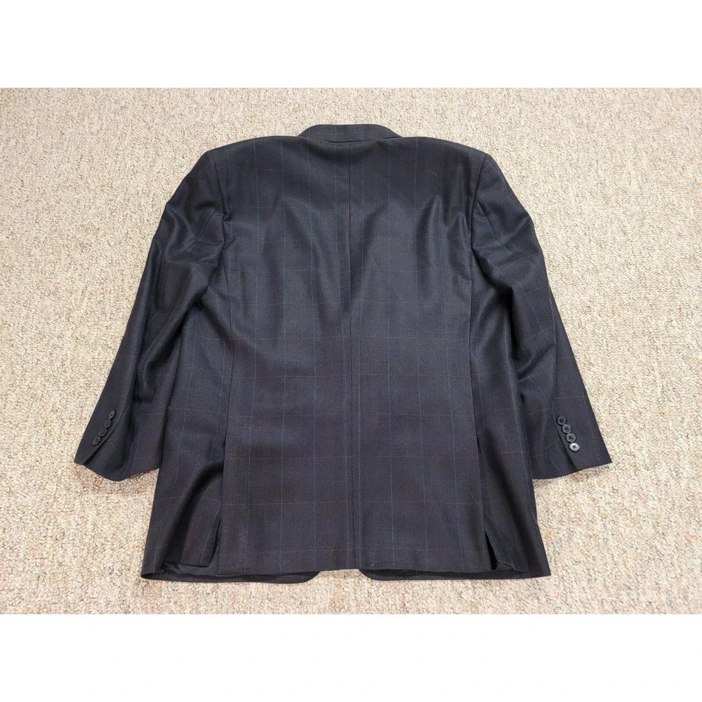Joseph Abboud Blazer Mens 44R Grey Silk‎ Wool Windowpane Sport Coat Nordstrom